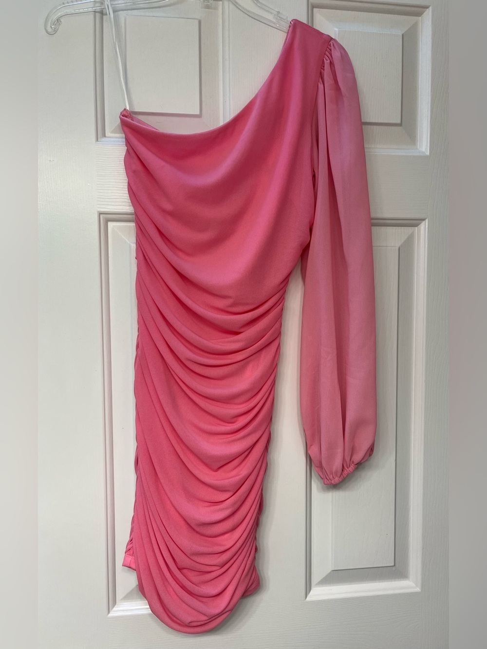 Hello Molly Party It Up Pink One Shoulder Ruched Dress Size 4